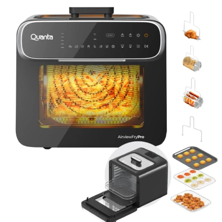 Freidora 1600W 13L 4X1 Tostadora con Horno 360º AirviewFry Pro QTFTH130 Quanta Quanta Products
