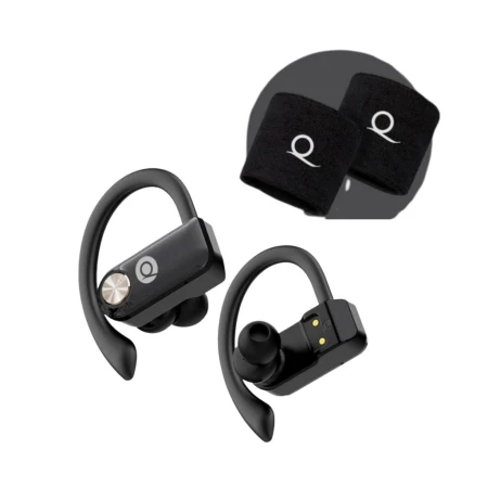 Auricular Deportivo Bluetooth Negro QTFOE10  + Muñequera de regalo Quanta Products