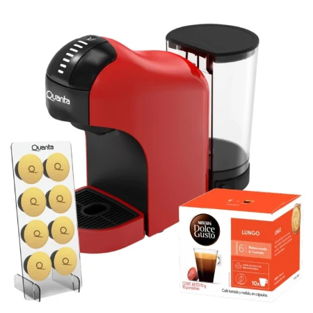 Cafetera Rojo c/ Porta capsulas 220V Quanta QTCMC50 + Capsulas + 10% DESC Quanta Products