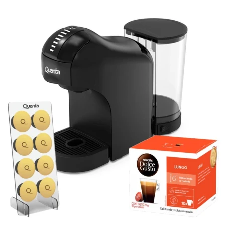 Cafetera Negra c/ Porta capsulas 220V Quanta QTCMC50 + Capsulas + 10% DESC Quanta Products