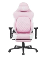 Silla Gamer con Soporte Lumbar Articulado Challenger Rosa/Blanco QTSG4 Quanta Quanta Products